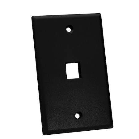 Quest Technology International Keystone Wall Plate, Single-Gang - 1 Port, Black NFP-1011